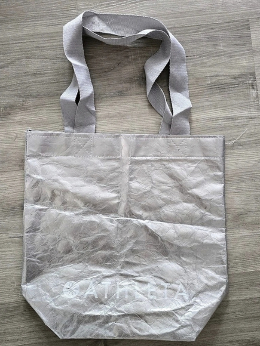 Athleta Metallic Silver Reusable Shopping Tote Bag